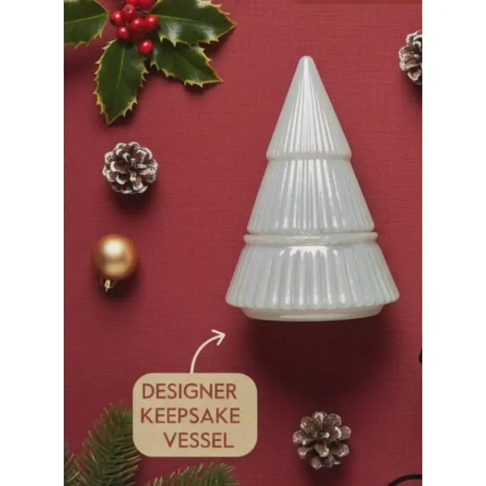 NEW! Winter Wonderland White Glass Tree Christmas Candle Holiday Tabletop Decor